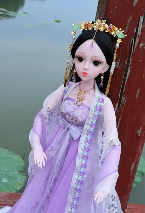 古风娃娃汉服古衣服换装洋玩具套装人偶比芭比仙女红色60厘米娃娃礼盒