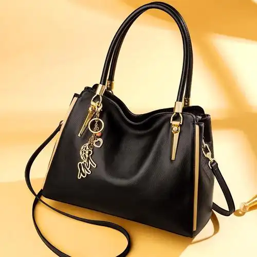 老人头真皮手提包包女2018新款女士大容量简约时尚单肩斜挎妈妈包