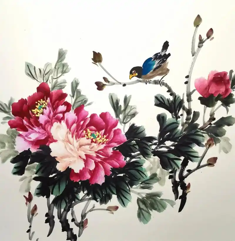 写意花鸟 #国画写意牡丹  - 抖音