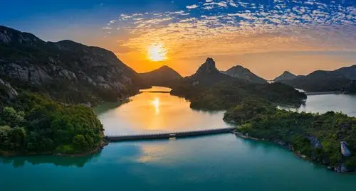 长桥碧波卧朝阳-"魅力山水61生态水电"摄影作品展投稿区-大众摄影网