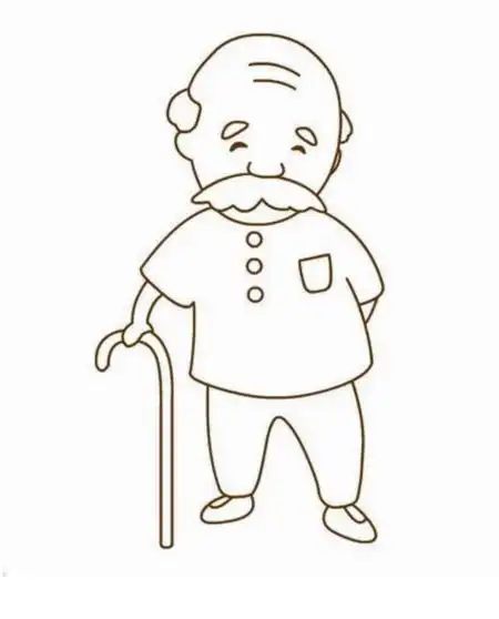 爷爷正面简笔画