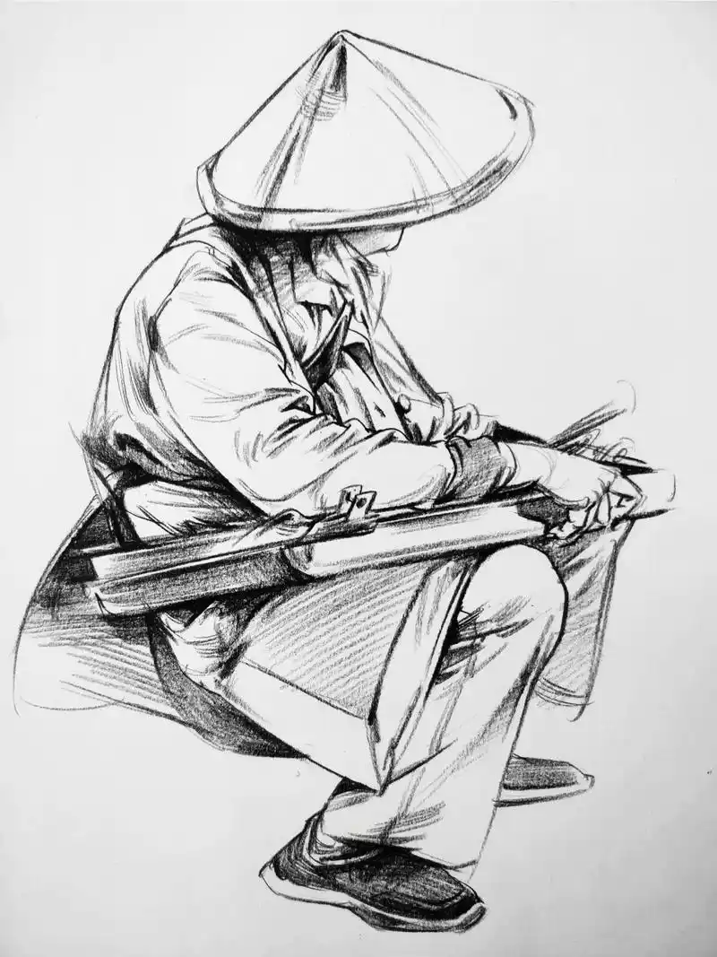 单人速写人物图集(20张),优秀速写作品临摹素材   优秀速写人物临摹