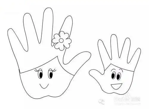 小手简笔画上色