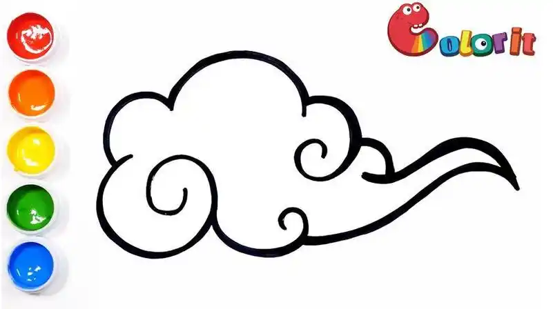 云朵的带眼睛的简笔画
