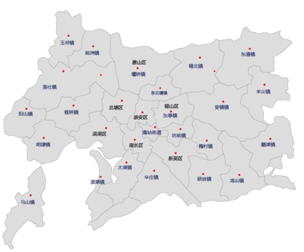 无锡各区各有哪些镇