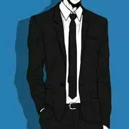 这是二次元 动漫 插图 男头 半身 西装