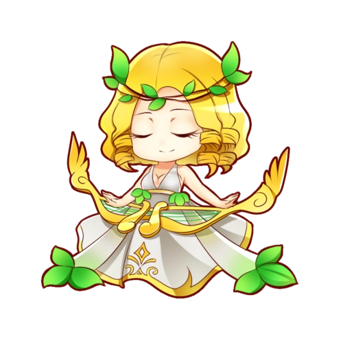 英雄联盟琴女_英雄联盟q版闭眼乐器金发少女绘画作品