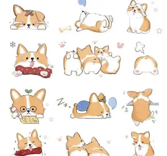 柯基简笔画素材大全