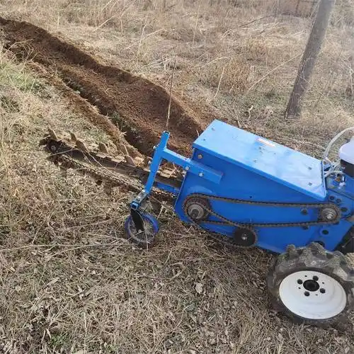 手扶式挖沟机自来水管道开槽机农用田园小型开沟机
