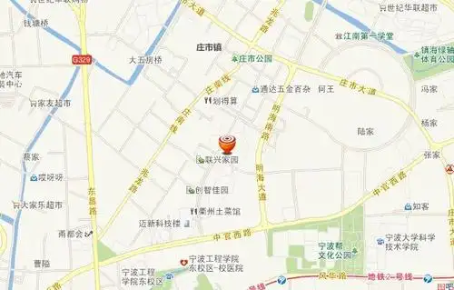 宁波市镇海区庄市街道兴庄路社区居民委员会周边地图