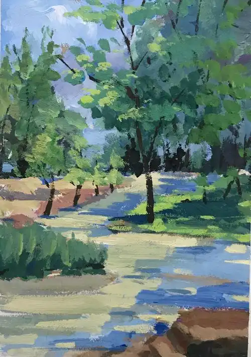 8为期两天色彩风景写生课程部分学生优秀作品汇报