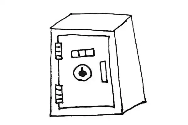 保险柜简笔画步骤图文教程彩色版超简单画法