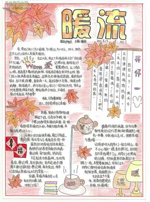 关于温暖的手抄报图片