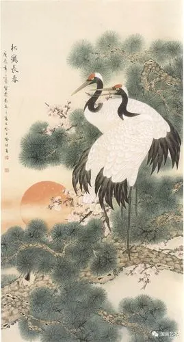 松鹤延年!名家笔下松鹤图欣赏_作品