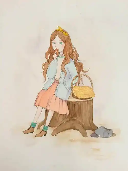 水彩画女孩水彩画女孩清新唯美