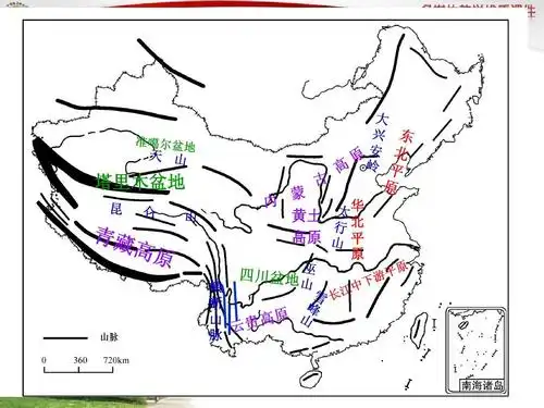 塔里木盆地 黄土 高原 横 断 山 脉 华 北 平 原