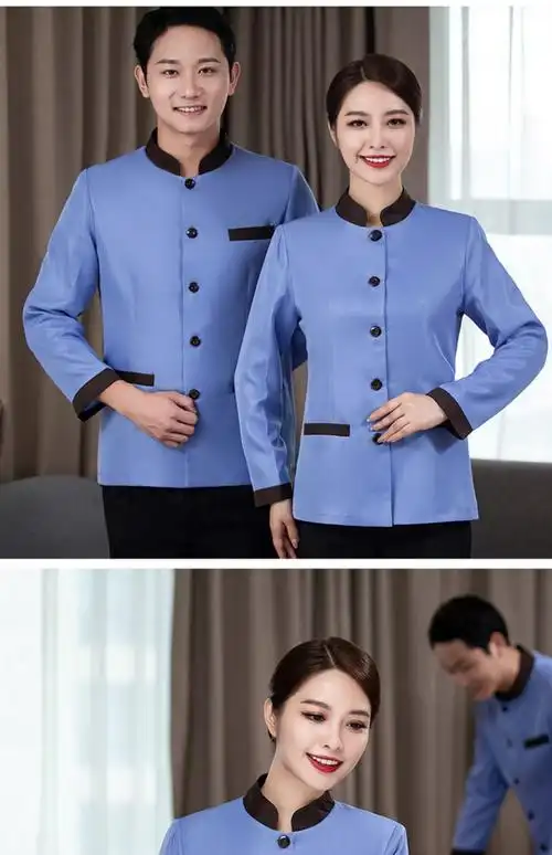 物业医院保洁工作服男女酒店客房政洁员阿姨大码装女款红色上衣裤子