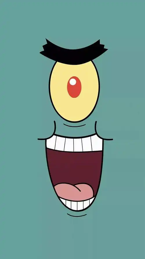 壁纸丨海绵宝宝好可爱纯色背景简洁风