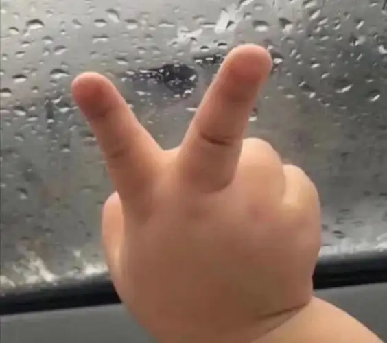 小手比耶 - 发表情 - fabiaoqing.com