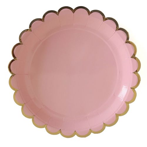 pinkpartyplate粉色女孩生日派对盘子甜品台一可降解餐具