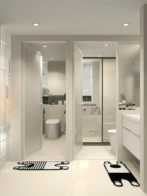 浴室柜区做干湿分离这样家里人口多的也不用担心啦同时能够满足三人