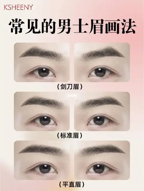 男士眉毛画法丨三种常见男士眉型
