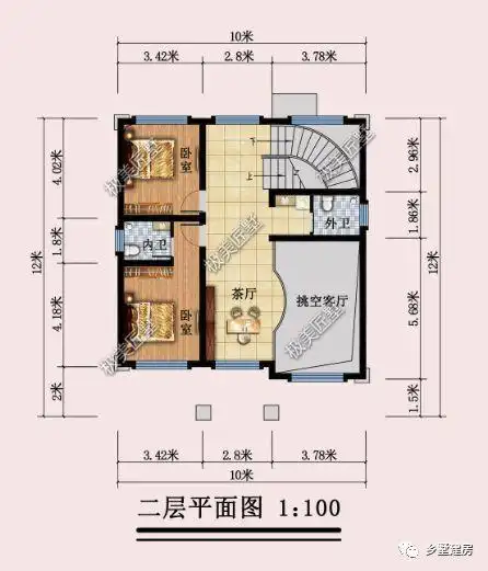 10x10.5米顶层超大露台设计,是不是你心仪的自建房