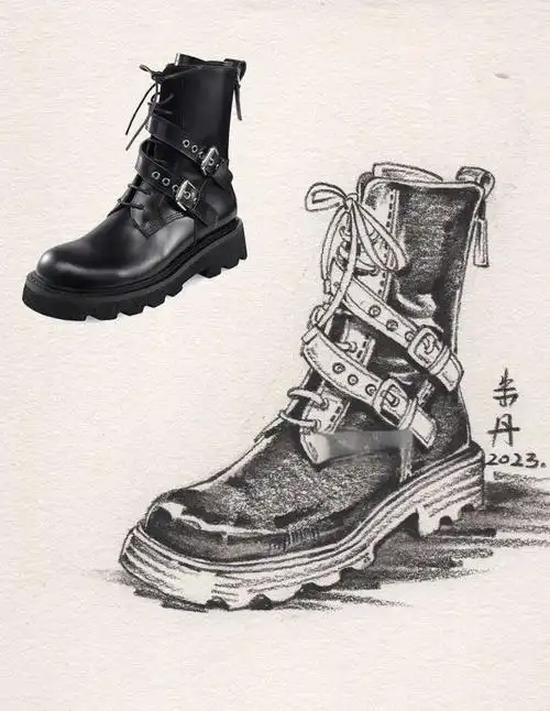 鞋子速写步骤图详解