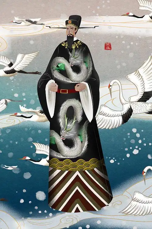 中国风古代名人包拯插画图片