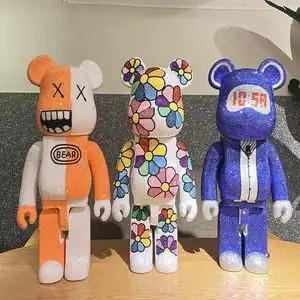 801人付款淘宝手工贴钻bearbrick暴力熊积木熊潮牌粘钻流公仔玩偶手办