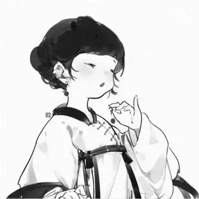 动漫古风头像黑白图片