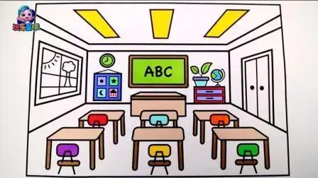 班级背景简笔画