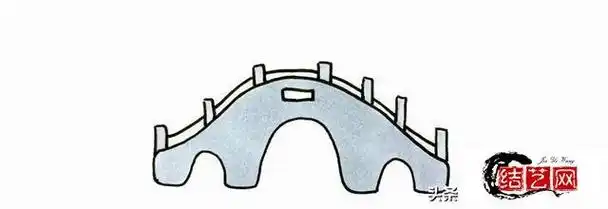 小桥简笔画图解教程--怎么画小桥漂亮又简单