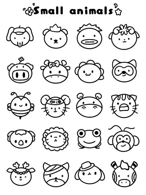 小动物头像简笔画