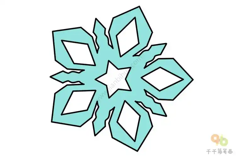 五边形花朵窗花简笔画