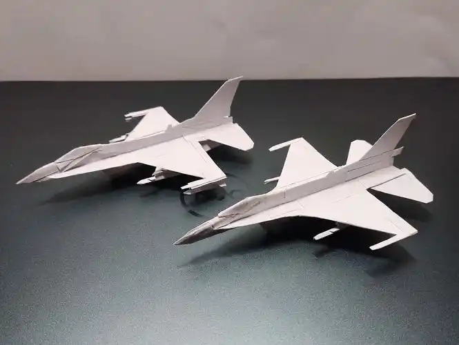 [纸飞机系列] 美国f-16战机 纸飞机手工成品展示(重制版)