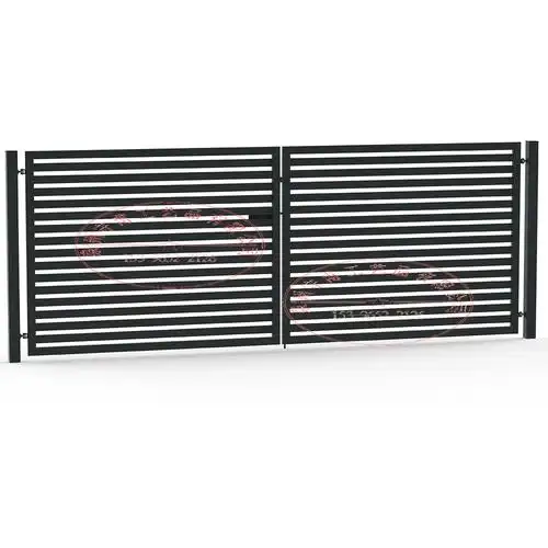 黑色双扇小铁门,开放式通风的横向的栅栏,适合农家院子,花园