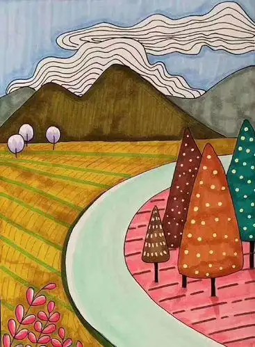 风景画怎么画简单又漂亮 - 关于风景画的图片又简单又漂亮六年级