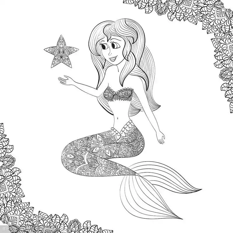 手绘装饰美人鱼