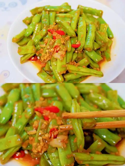 今日美食蒜香四季豆巨美味