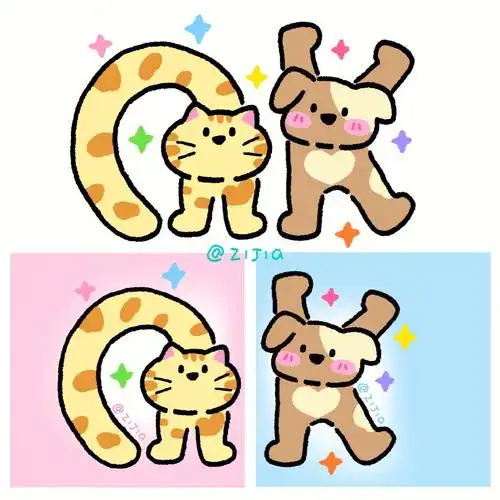 情侣头像ok猫猫狗狗最可爱
