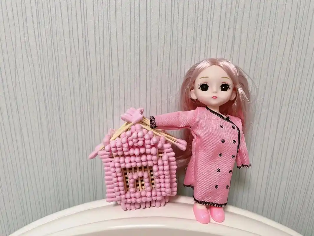 棉签房子 参考小红书上的教程,有点简化了