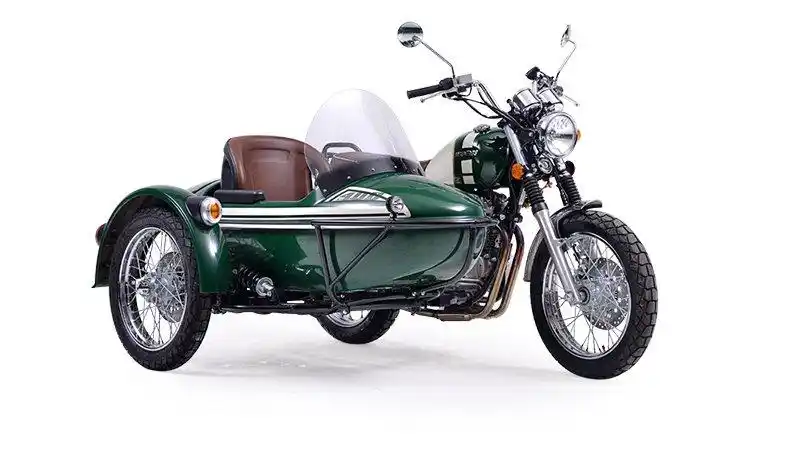 鑫源摩托挎子边三轮鑫源周末风xy400b经典复古偏三轮兜风野营专用整车