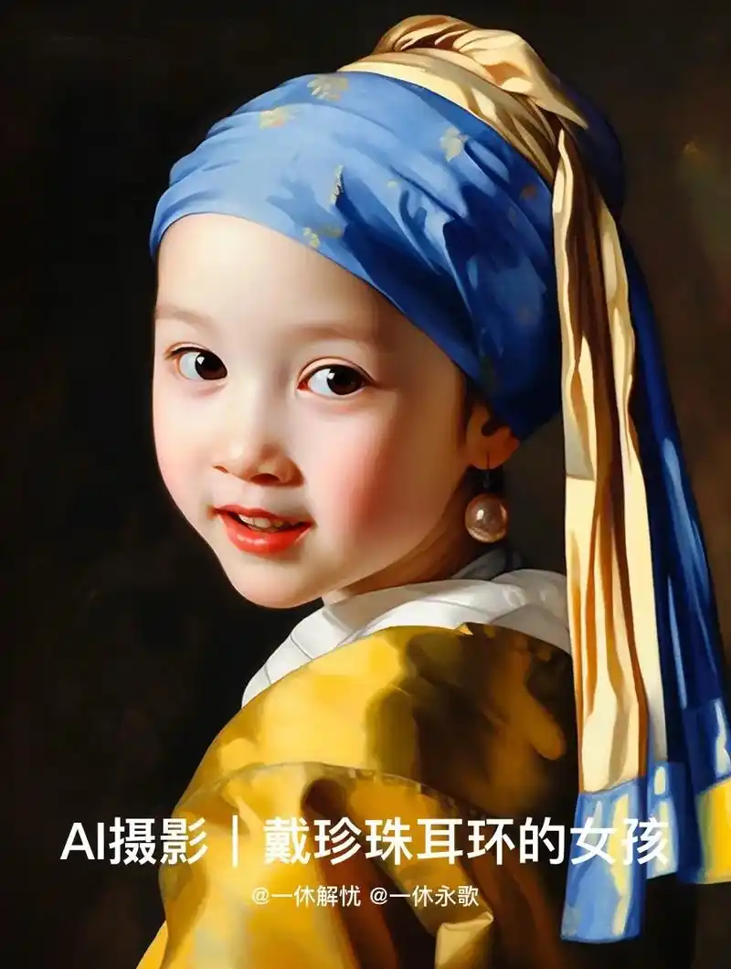 带珍珠耳环的女孩|ai摄影