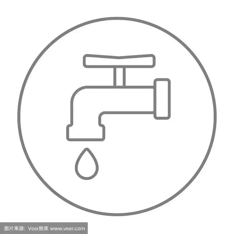 带有滴水线图标的水龙头