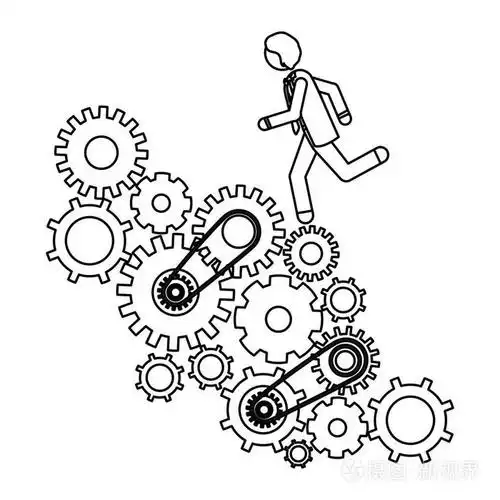 孤立的齿轮和商人设计插画-正版商用图片0w2qsv-摄图新视界
