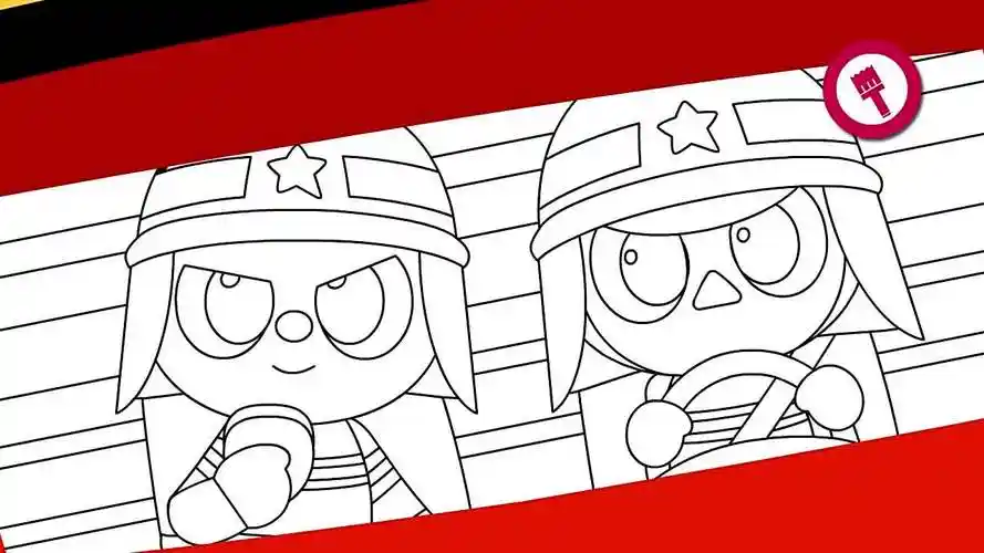 迷你特工队益智卡通-色卡涂色学颜色之小小消防车