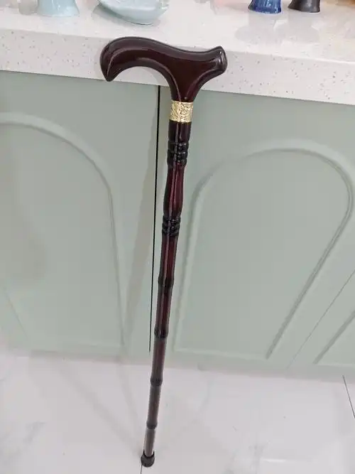 实木老人拐杖四脚防滑拐棍木头老年人轻便手杖防摔倒专用捌杖助力