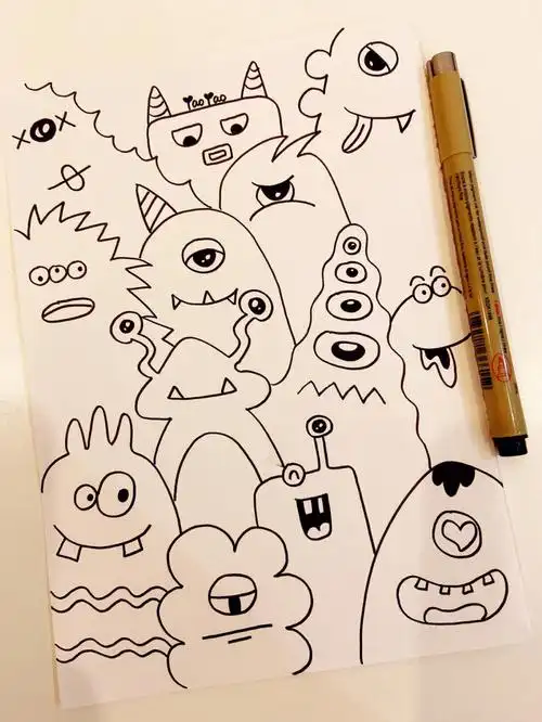 no10零基础简笔画可爱的小怪兽叠叠乐