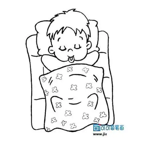 小朋友睡觉简笔画